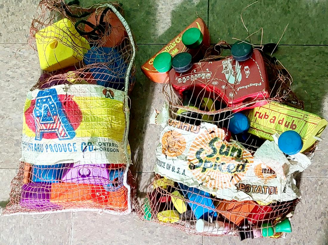 Bags of VIntage Toys incl Wooden Playskool: Bags of VIntage Toys incl Wooden Playskool