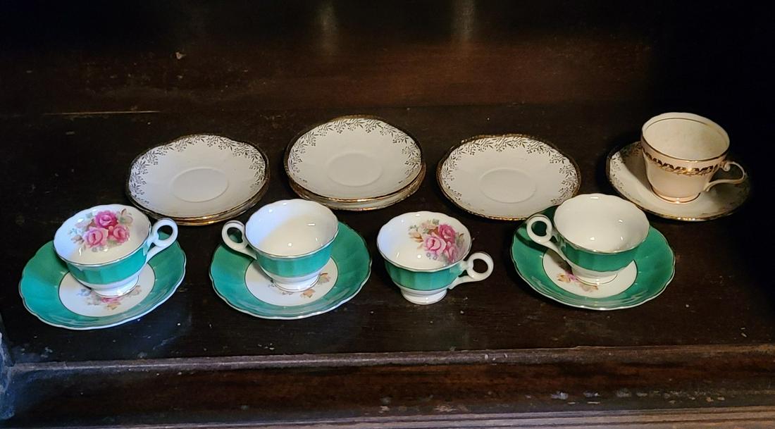 Vintage Teacups green marked Japan: Vintage Teacups green marked Japan