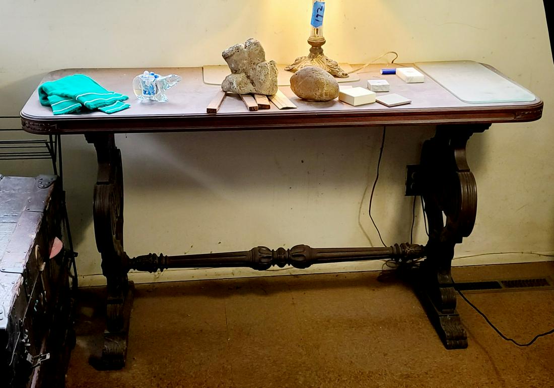 Antique Console wood table 31x52x20": Antique Console wood table 31x52x20"