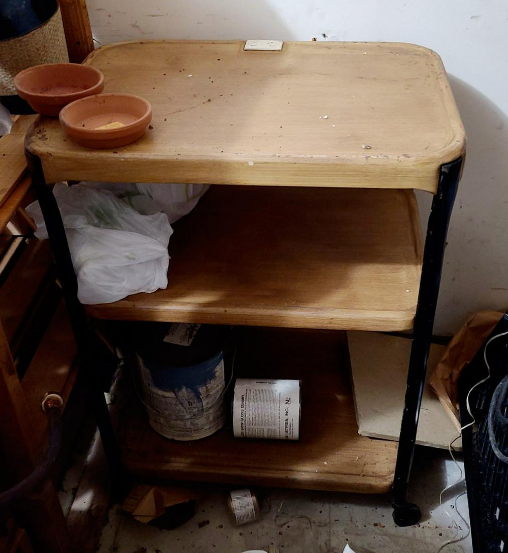 Vintage Wood Look Metal Cart: Vintage Wood Look Metal Cart