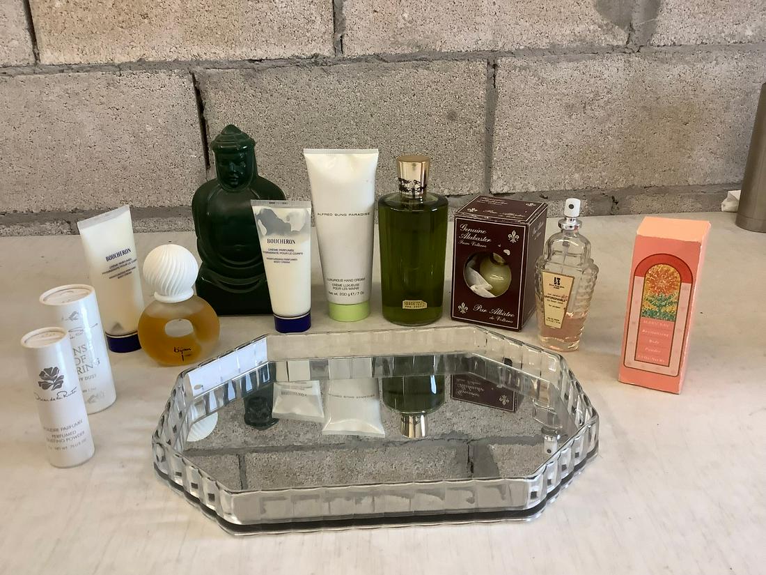 Lot of Cologne, Mirror Tray and More: Lot of Cologne, Mirror Tray and More