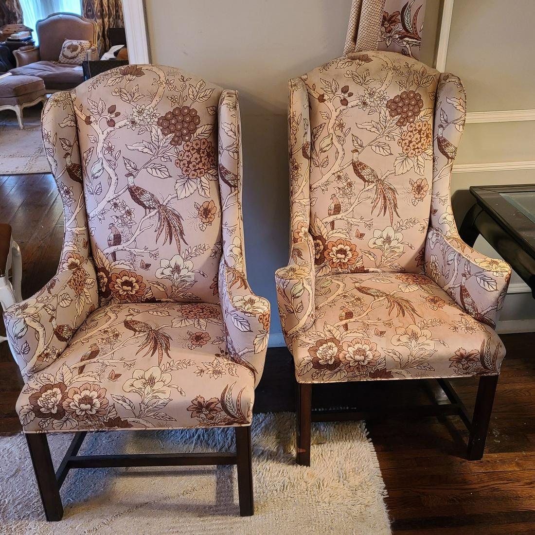 2 Vintage Wingback Chairs 4ftx2ftx2.5ft (1 of 1)