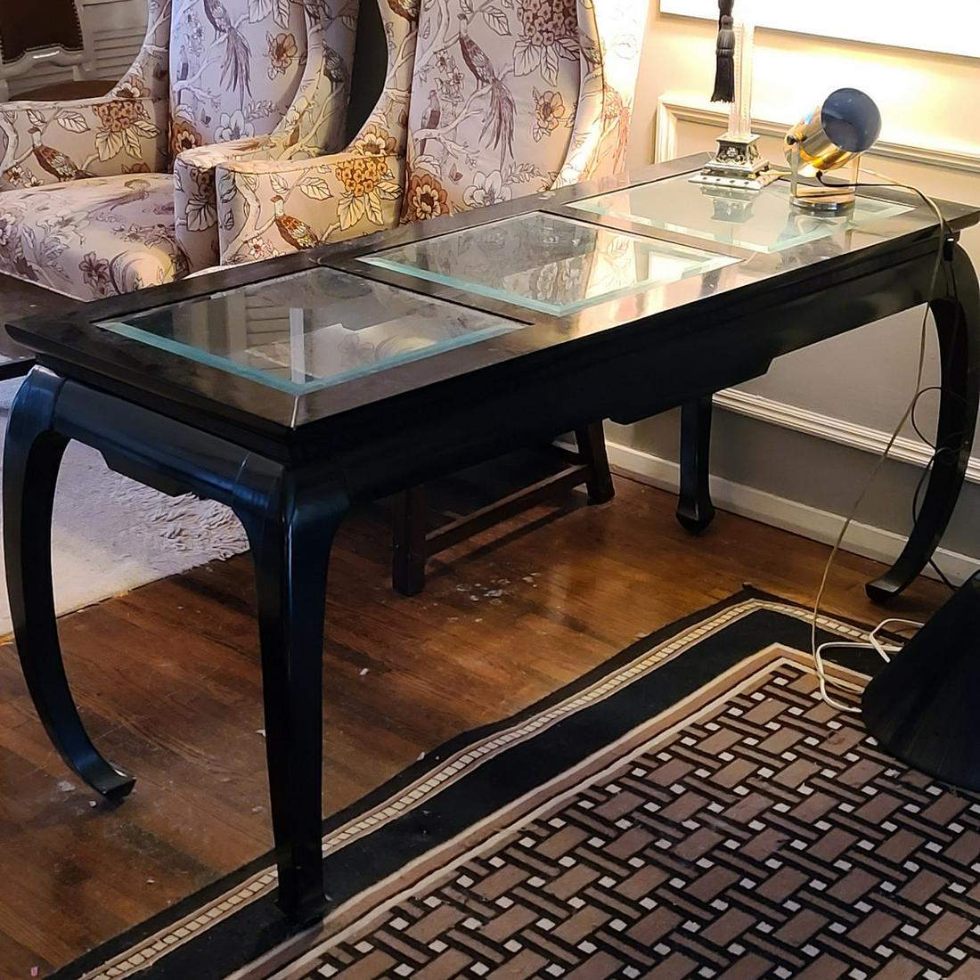Black laquer Asian Style console table 28"x22"x58" (1 of 1)