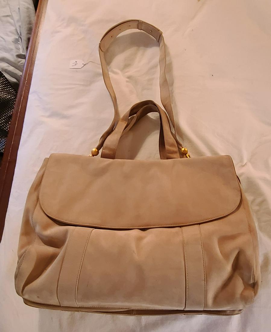 Donna Karan suede messenger bag (1 of 1)