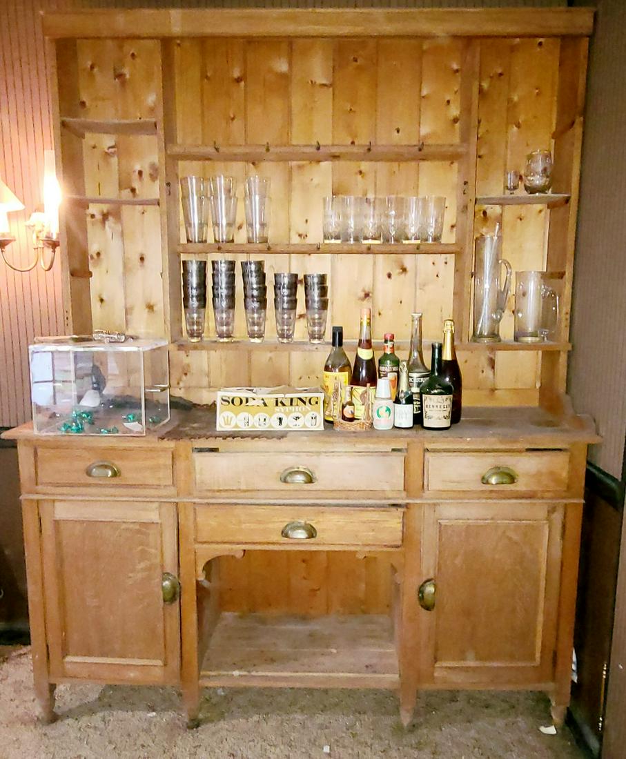 Vintage Wood Dry Bar 82x67x17" no contents (1 of 1)