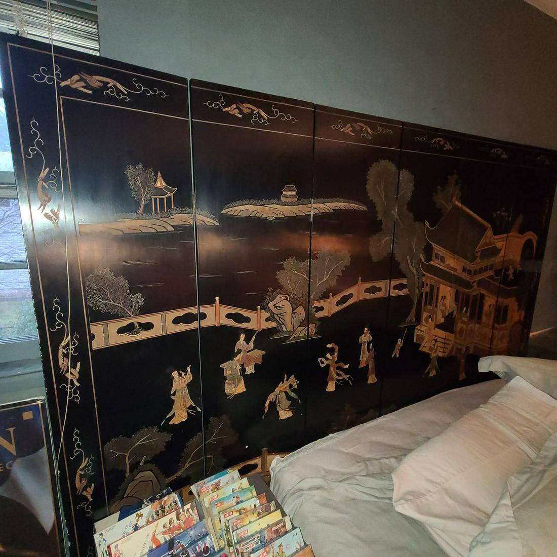 Asian Folding Screen Room Divider 72x98" open (1 of 1)