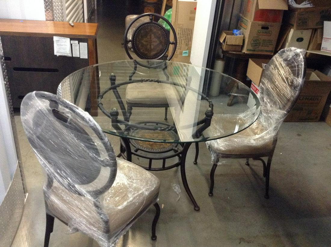 Glass topped table  with 3 chairs 48x30 (1 of 1)