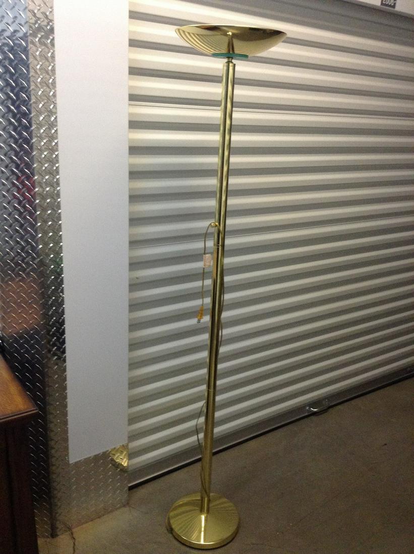 Gold tone torchiere style floor lamp 70 inch tall (1 of 1)