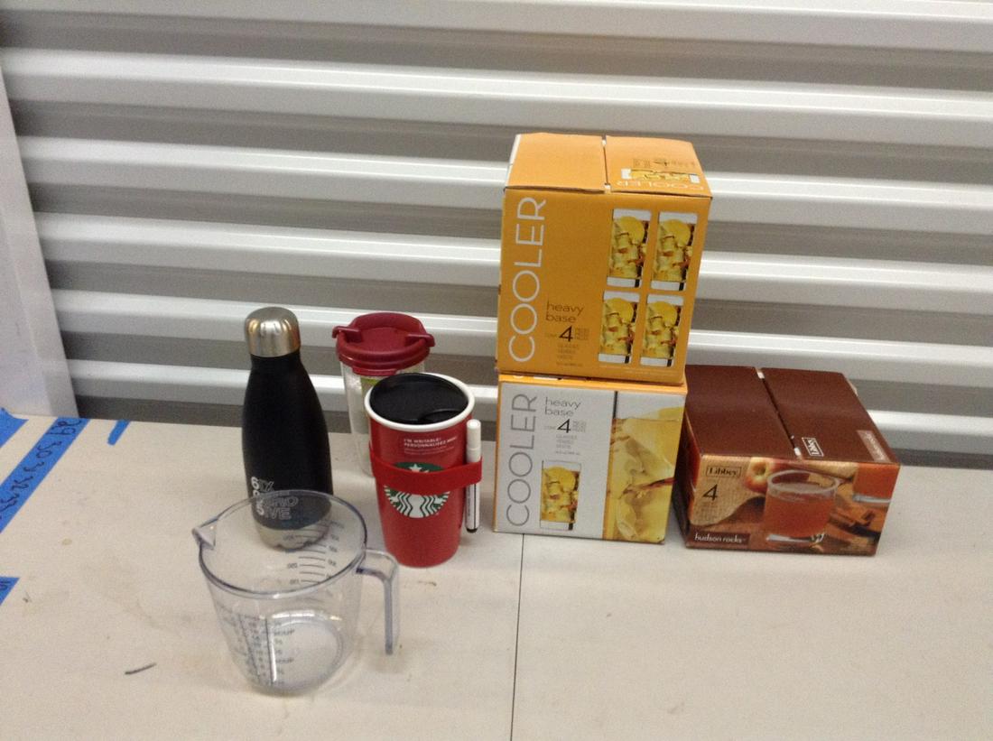 Starbucks mug, cooler glasses, measuring cup and more: Starbucks mug, cooler glasses, measuring cup and more
