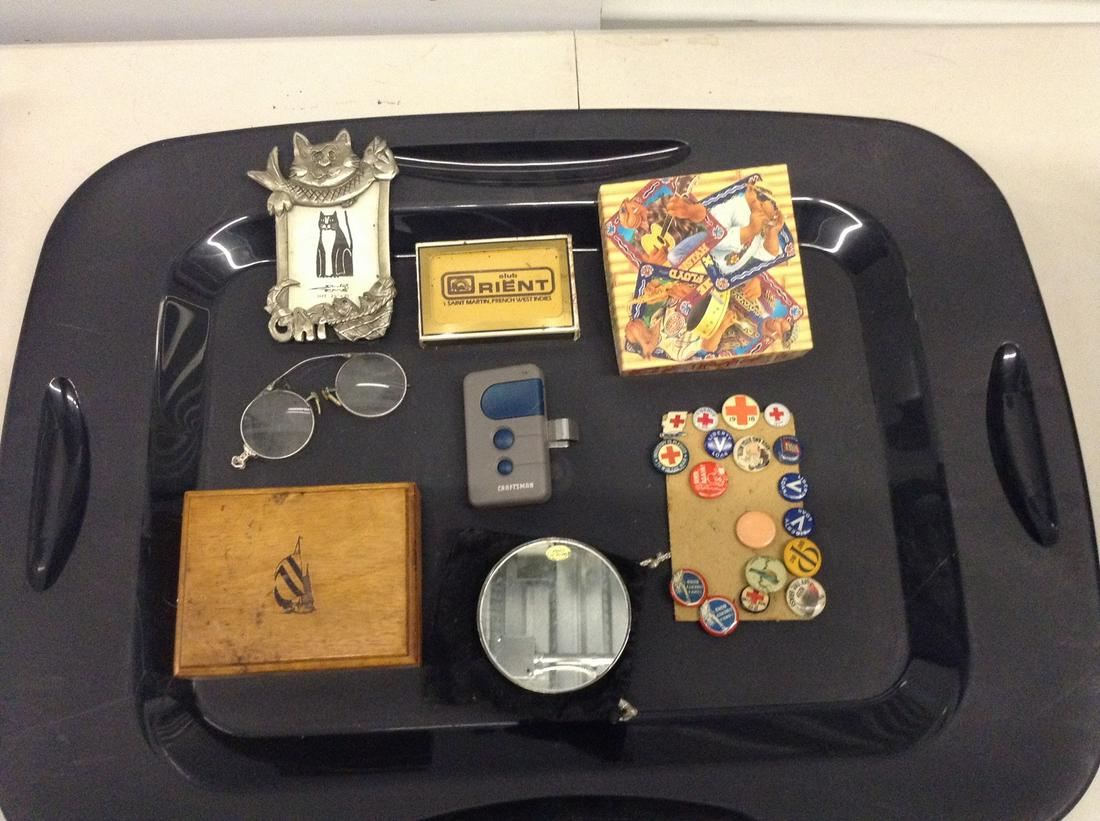 Vintage glasses, picture frame, watchbox, pins and more (1 of 1)