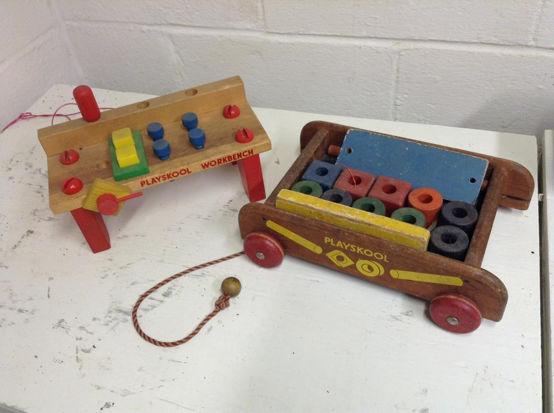 Lot of Vintage Wood Children's Work Bench and Playskool (1 of 1)