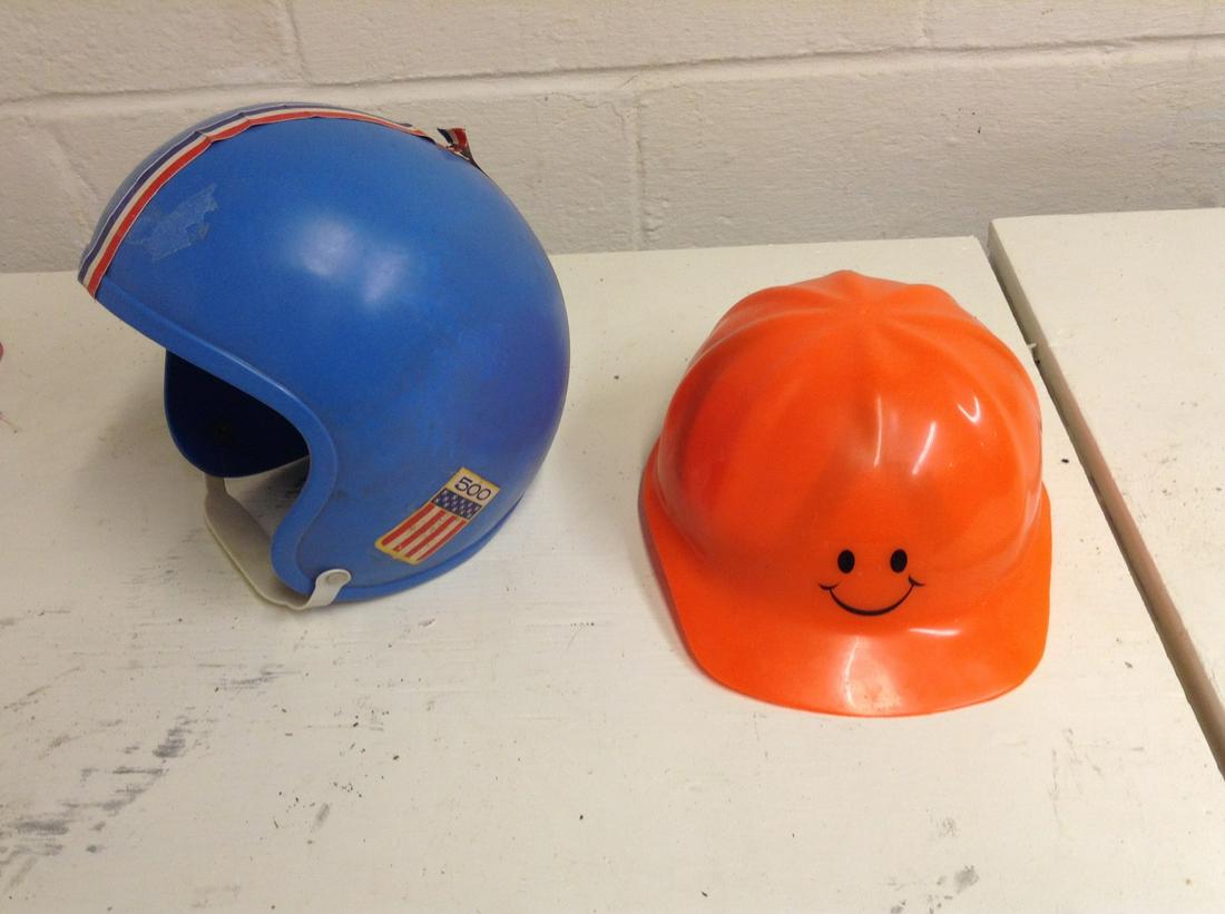 Vintage Racing Helmet and Hard Hat (1 of 1)