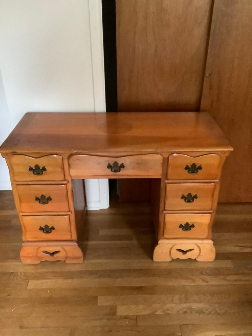 vintage solid wood 7 drawer desk 44x30 (1 of 1)
