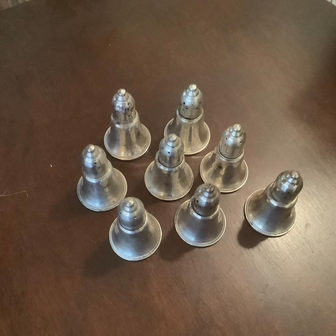 set of 8 weighted sterling salt n pepper shakers (1 of 1)