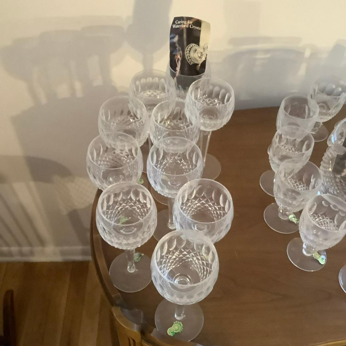 lot of 10 vintage waterford crystal wine goblets 7.5: lot of 10 vintage waterford crystal wine goblets 7.5 inch tall