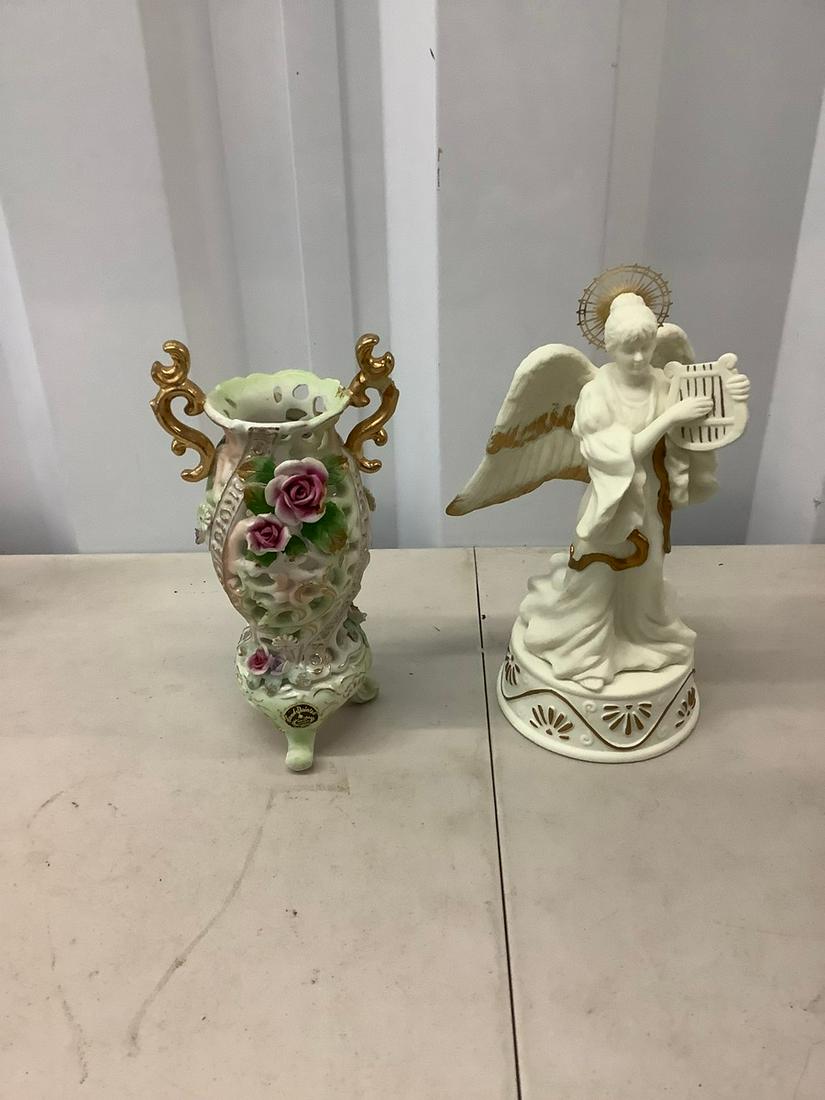 Angel music box and decorative art vase tallest 10 (1 of 1)