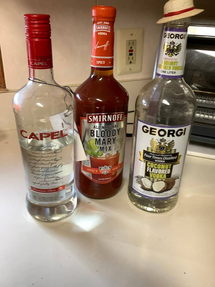 Capel, Bloody Mary and Georgi Coconut Flavored Vodka (1 of 1)
