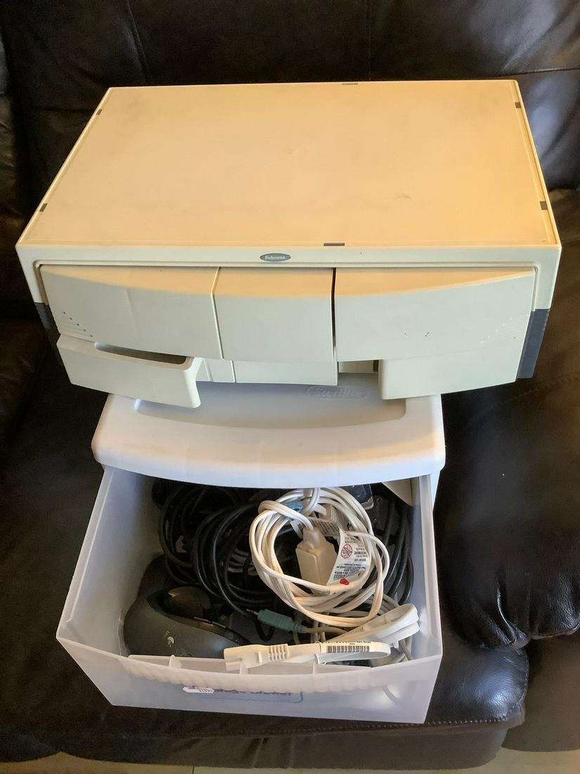 Tub of Miscellaneous Wires, Computer Mouses and More (1 of 1)