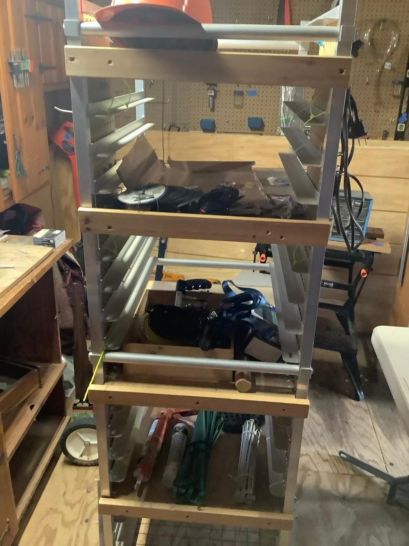 Metal Rolling Cart with Contents (1 of 1)