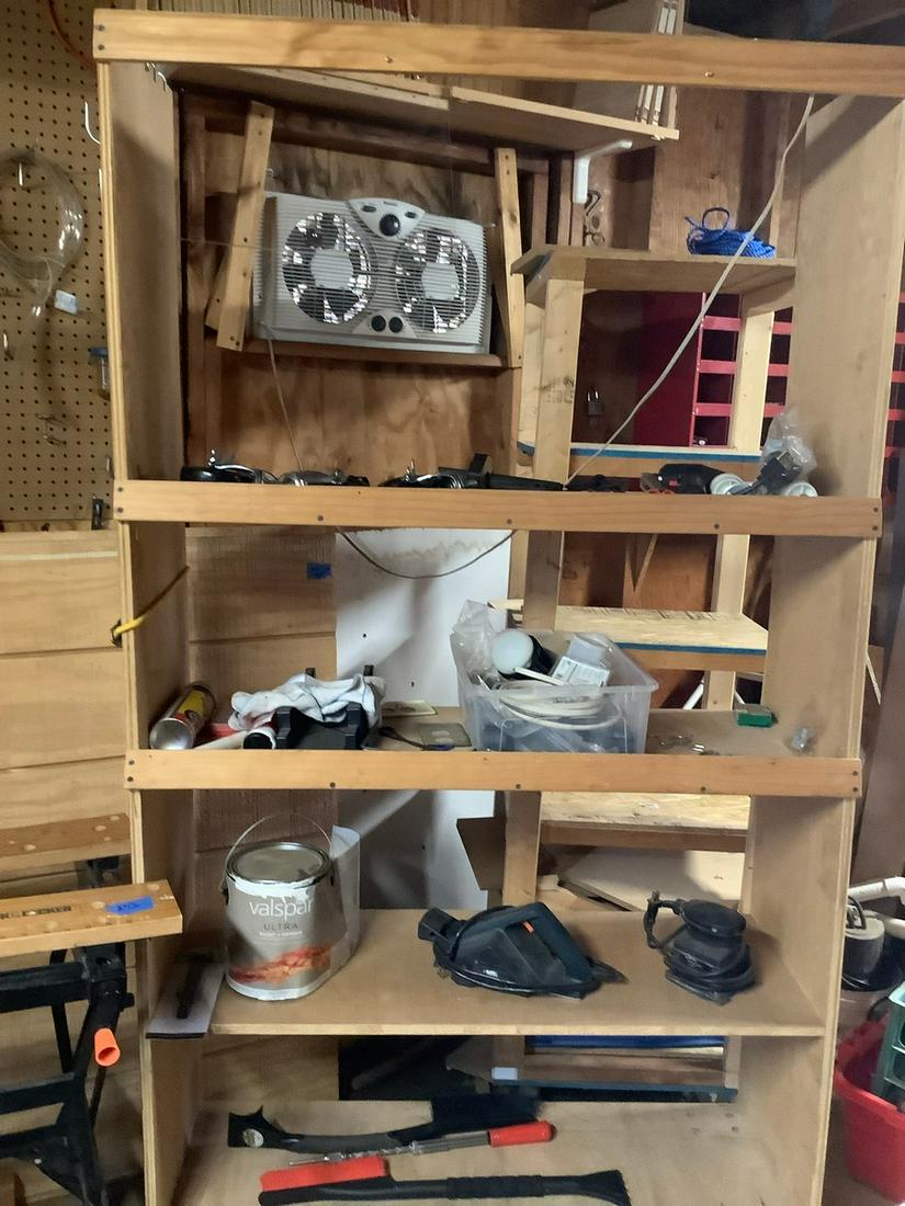 Wood Rolling Cart with Contents (1 of 1)