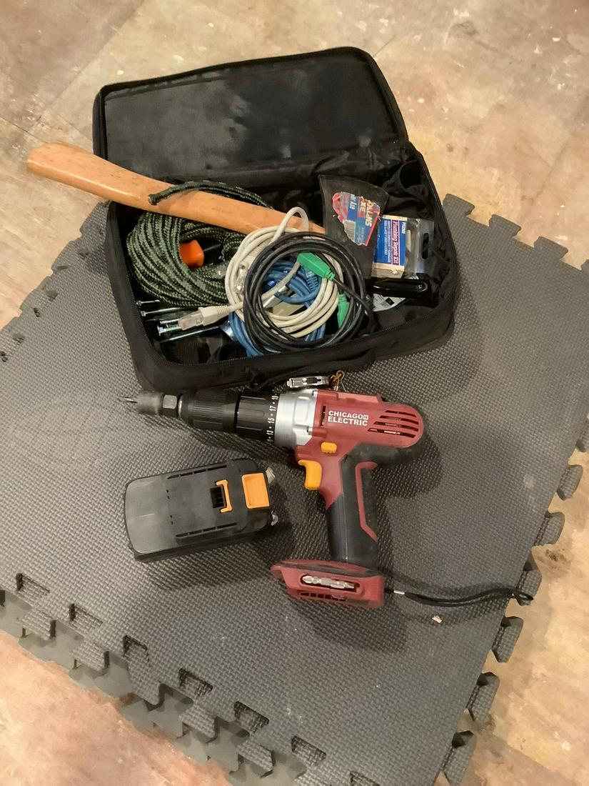 Craftsman Tool Bag Tools and Chicago Electric Drill (1 of 1)