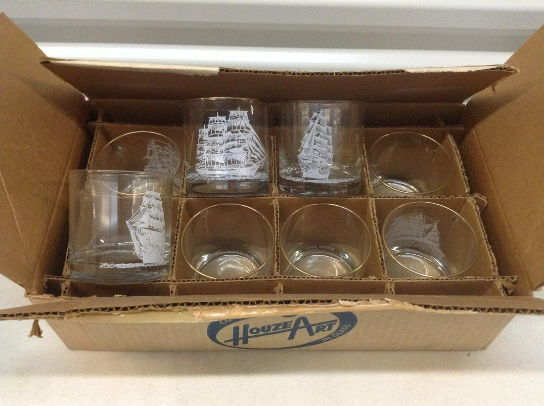 Set of 8 Houze Art Clipper Ship Whiskey Glasses in (1 of 1)