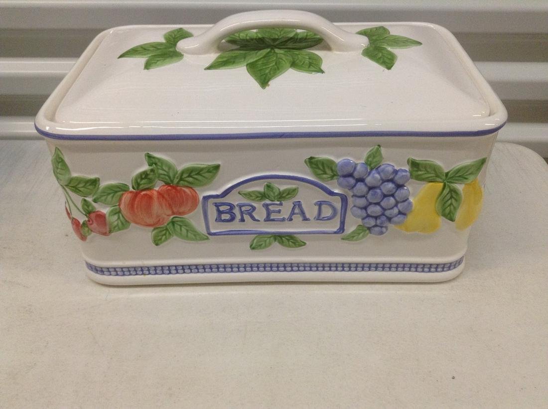 Portugal Ceramics Bread Box 14"x8.5"x8": Portugal Ceramics Bread Box 14"x8.5"x8"