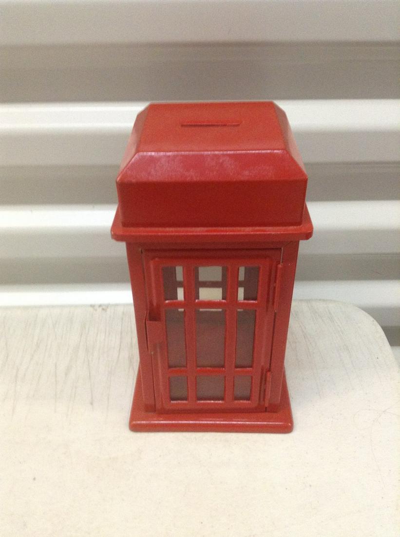 Telephone Booth Money Bank 8"x4"x4" (1 of 1)