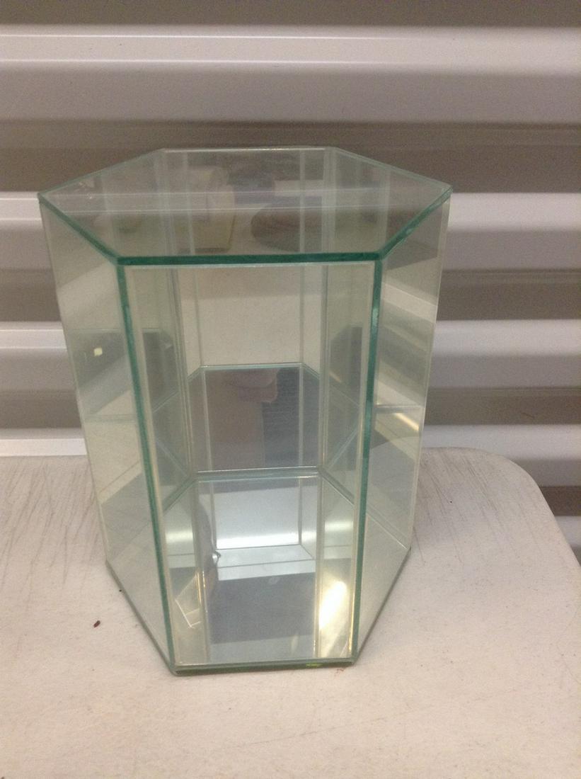 Mirrored Hexagon Display Case 8"x6" opens on the top (1 of 1)