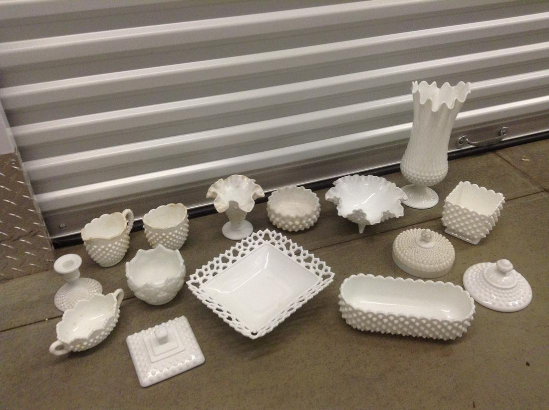 Signed Fenton and more - hobnail and other Milkglass: Signed Fenton and more - hobnail and other Milkglass