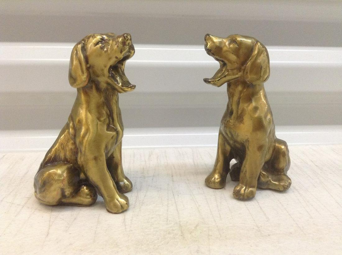 Pair of Brass? Dogs 4": Pair of Brass? Dogs 4"