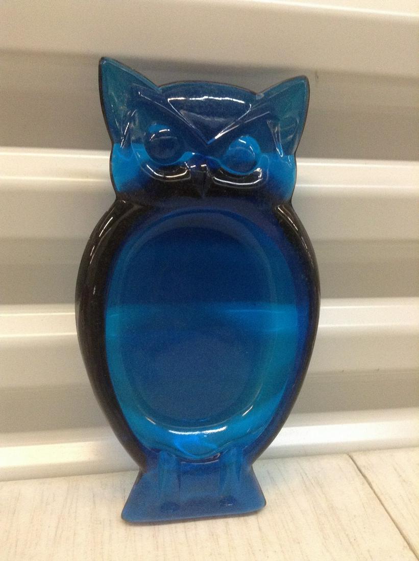 Vintage Blue Owl Ashtray/dish 9": Vintage Blue Owl Ashtray/dish 9"