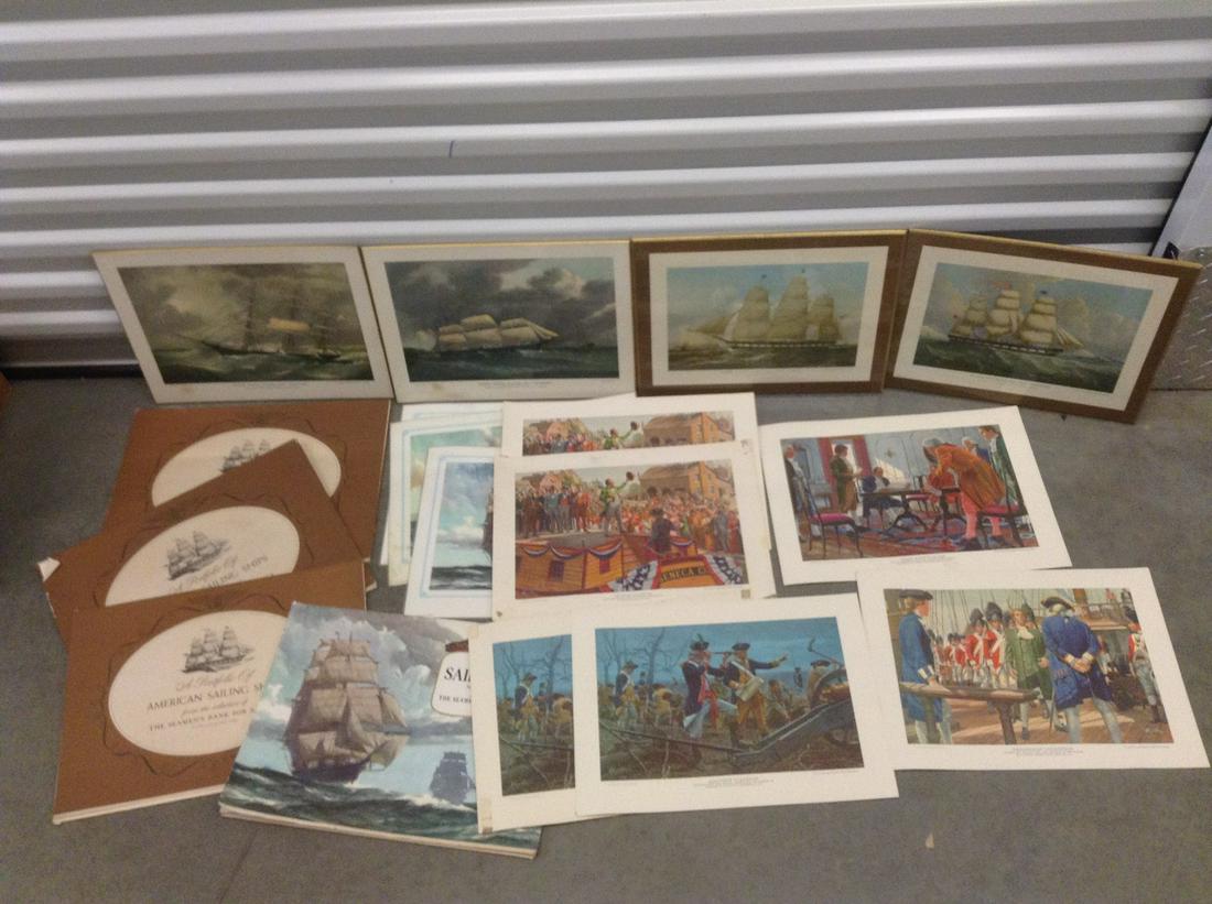 Large lot of Sailing Ship  and other Prints (1 of 1)