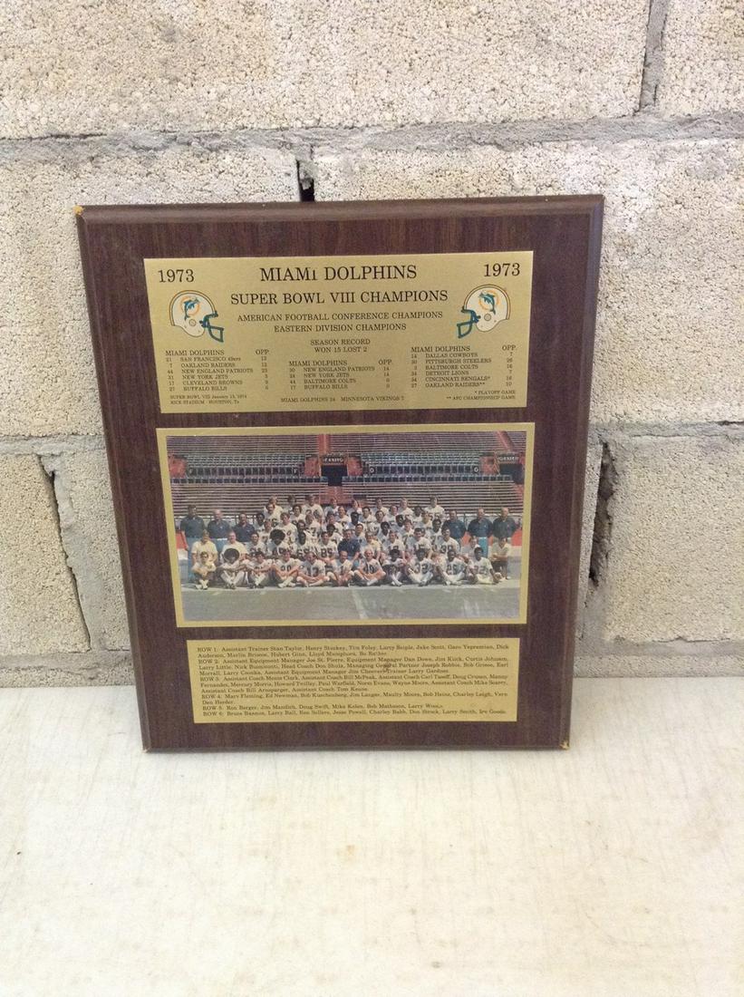 Miami Dolphins Super Bowl VIII Champions plaque 13x16 (1 of 1)