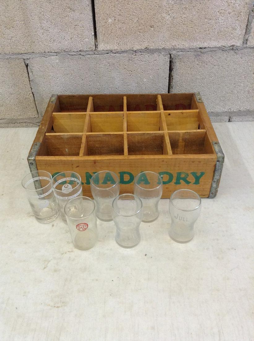 vintage soda glassware in canada dry crate (1 of 1)