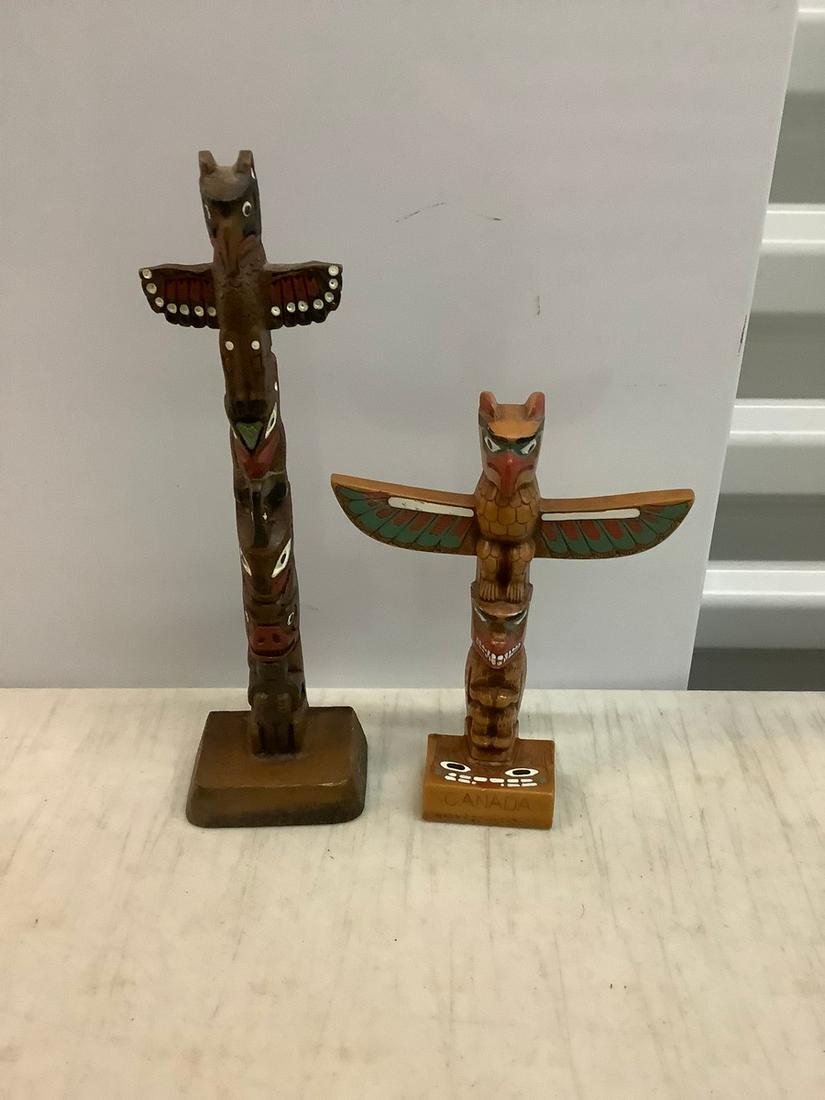 Two Totem Pole Statues 9 in. (1 of 1)