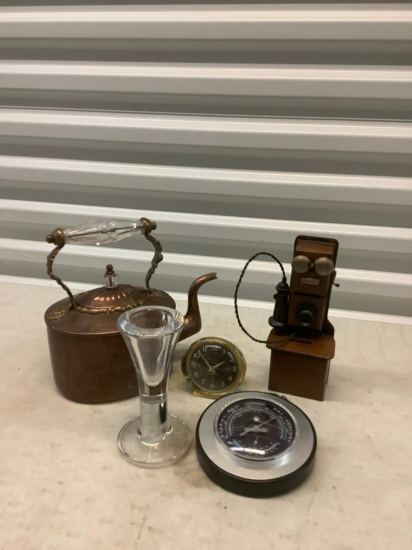 Barometer/Thermometer,  Copper Teapot, clock and (1 of 1)