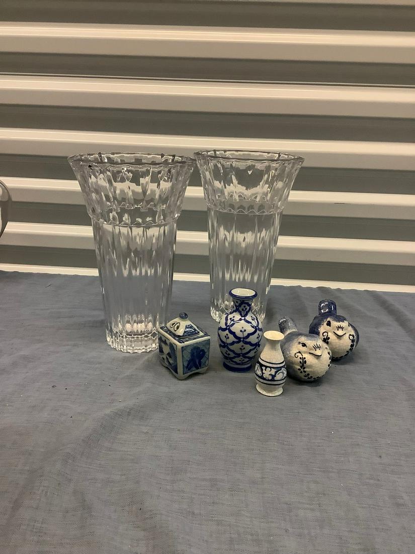 Lot of Small Ceramic Decor and Two Mikasa Vases 10 in. (1 of 1)