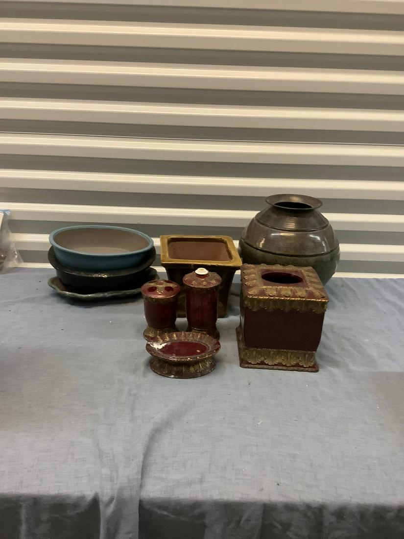 Lot of Ceramic Planters, Bath Accessories and More (1 of 1)