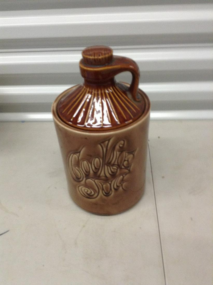 Vintage liquor jug themes cookie jar with lid 12 inches: Vintage liquor jug themes cookie jar with lid 12 inches tall