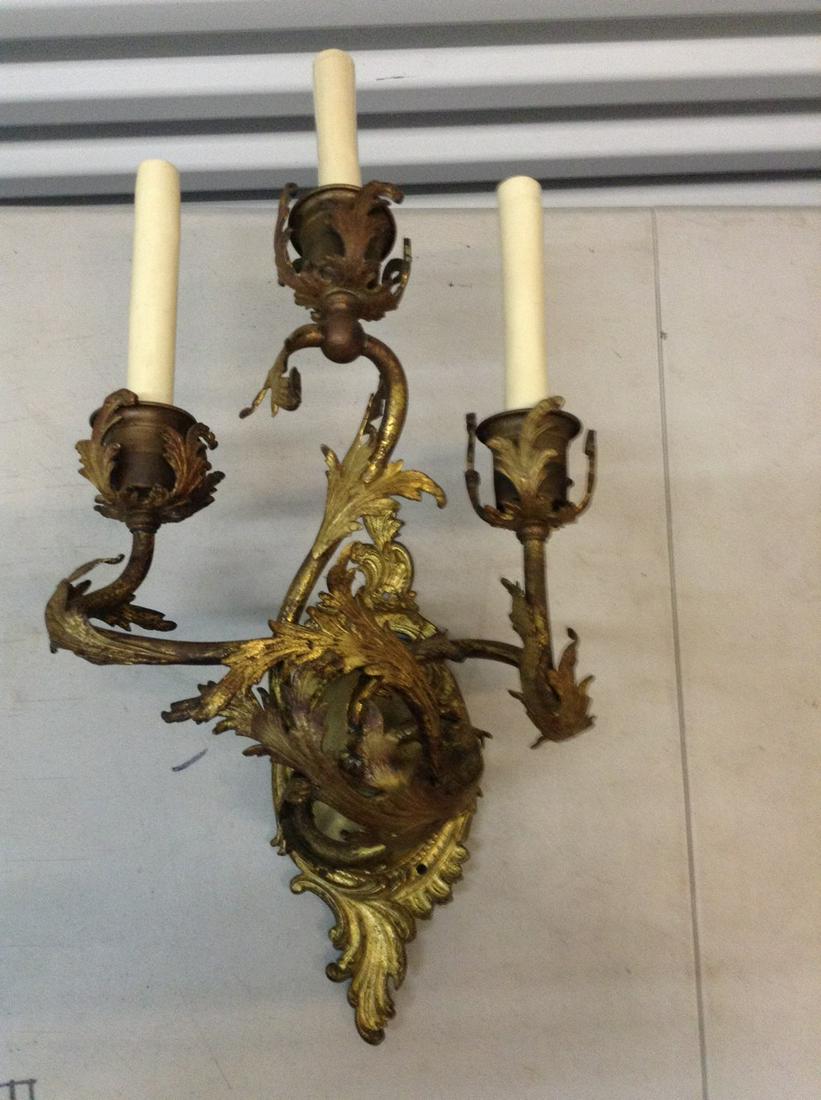 antique very ornate metal wall light scons (1 of 1)