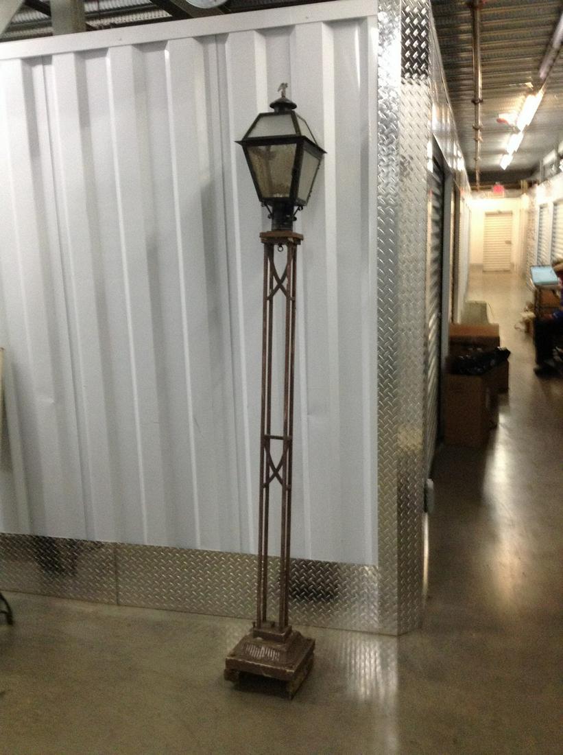 metal outdoor lightpost with glass shade and globe 86: metal outdoor lightpost with glass shade and globe 86 inches tall