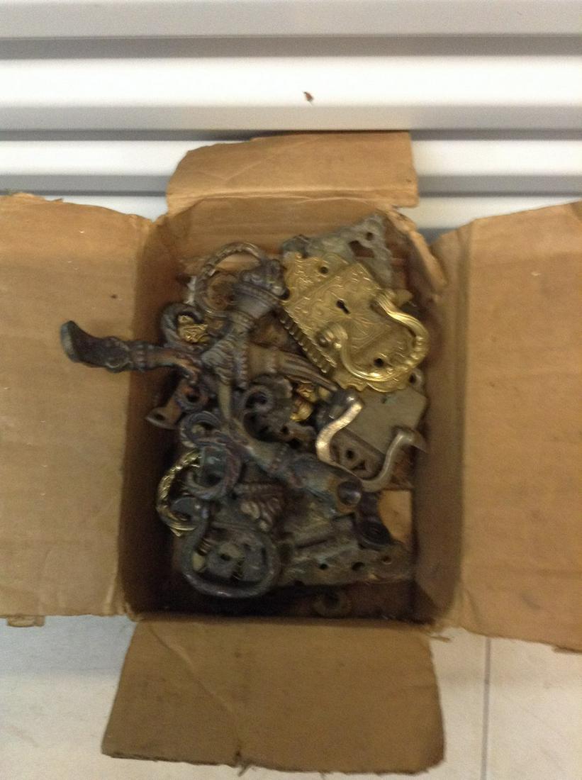 large lot of vintage and antique hinges and other (1 of 1)