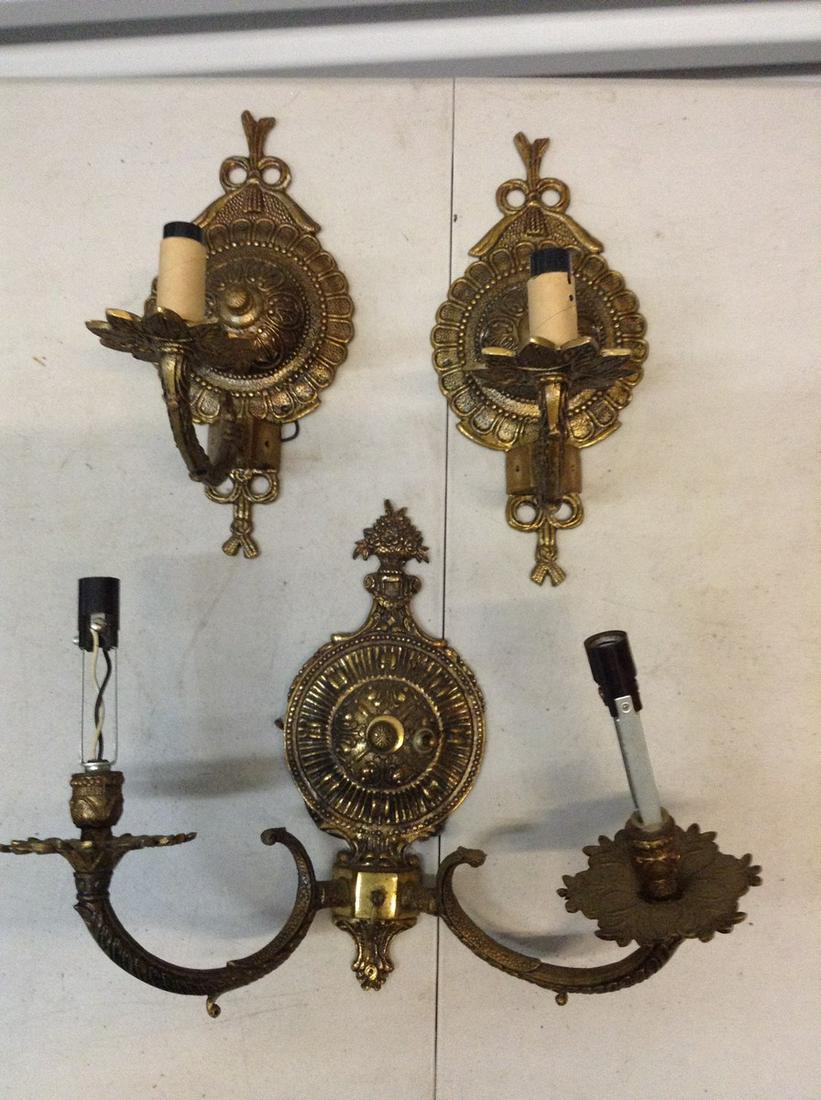 Vintage metal light sconses tallest 12 inches (1 of 1)