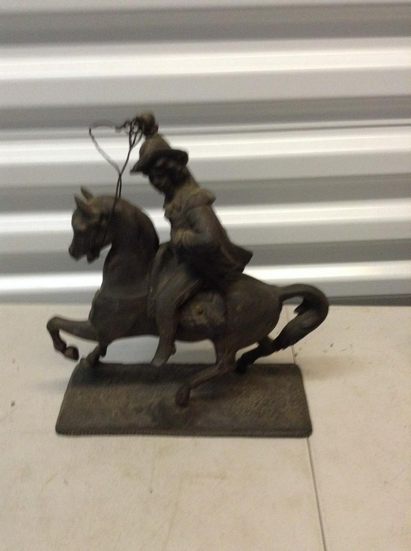 VIntage metal cast horse and rider statue metro MFG New (1 of 1)