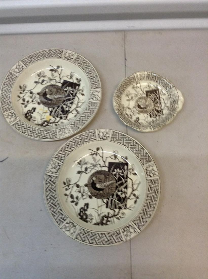 lot of 3 minton china largest 9.5 inches across: lot of 3 minton china largest 9.5 inches across