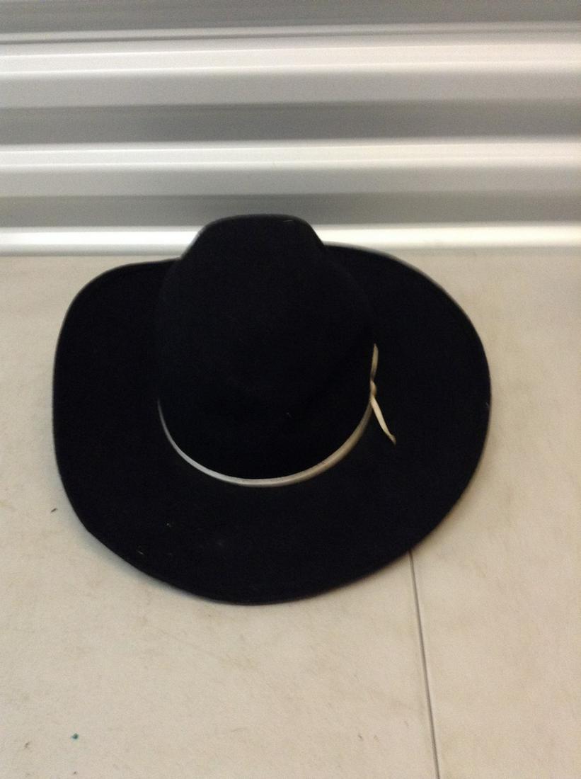 vintage black western style hat size unknown (1 of 1)