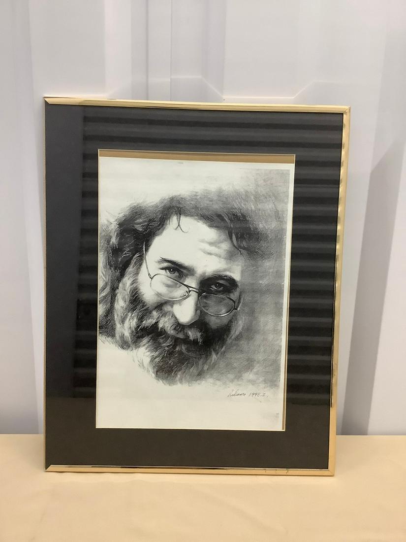 Framed Signed & Dated Picture of Jerry Garcia 20x16 (1 of 1)