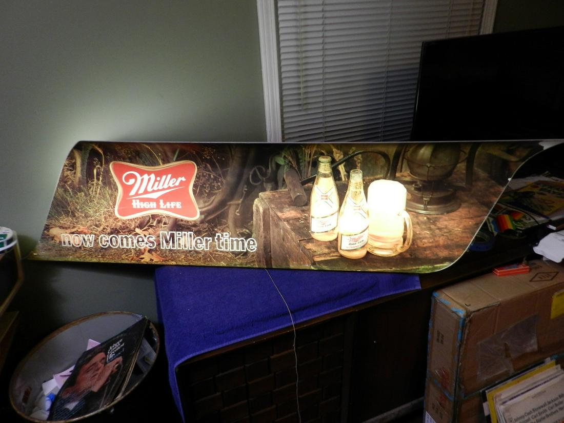 Vintage Miller Beer Lighted Beer Sign Works 60" Long (1 of 1)