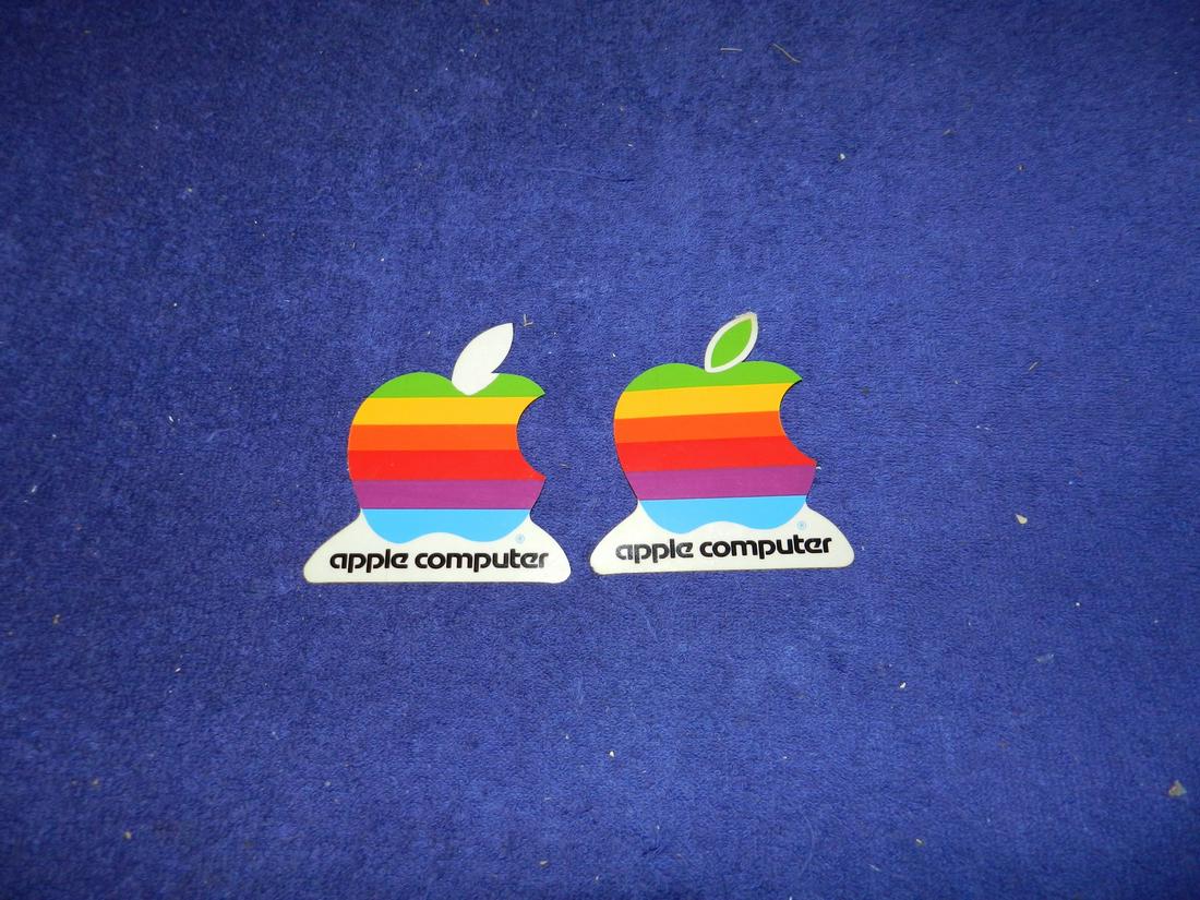 2 Vintage Apple Computer Rainbow Stickers 4" Tall (1 of 1)